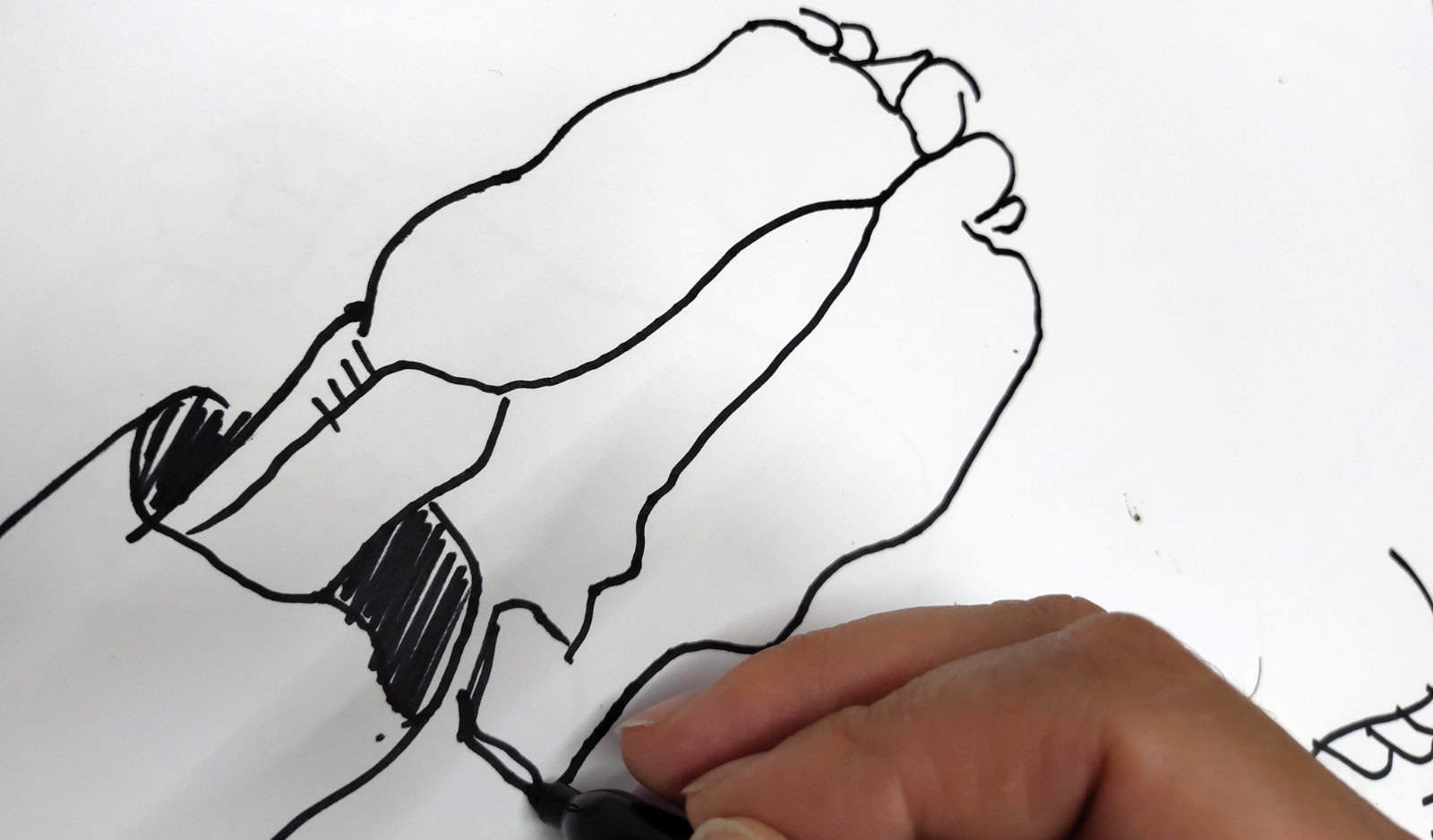 Começar o desenho à distância