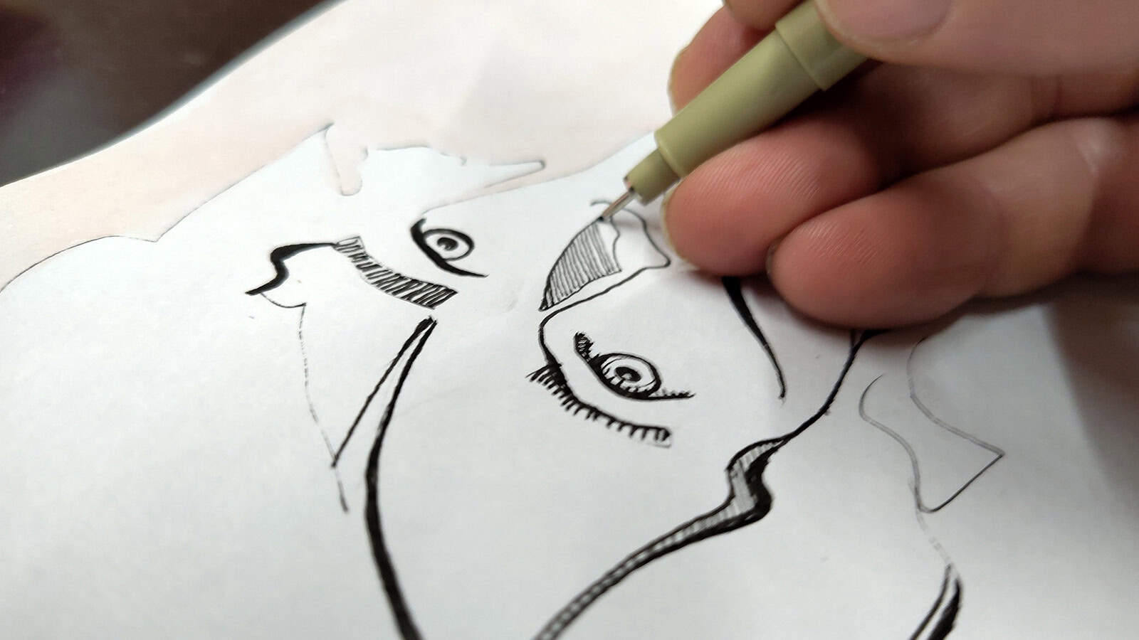 Começar o desenho à distância