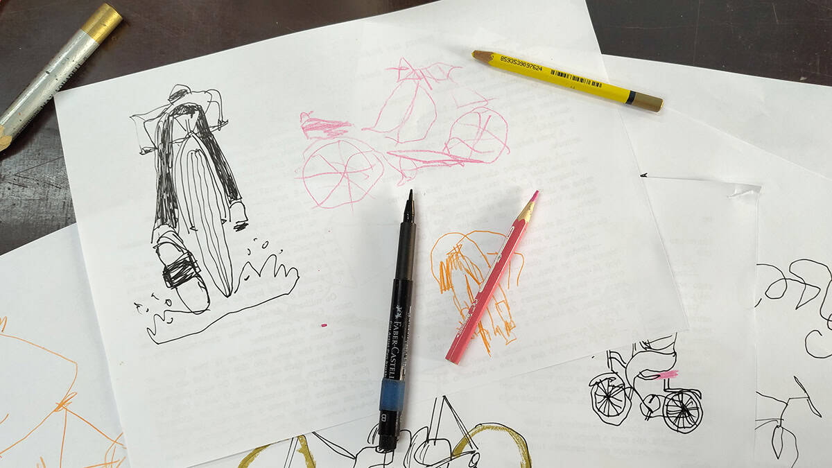 O Resultado final da primeira aula de desenho à distância