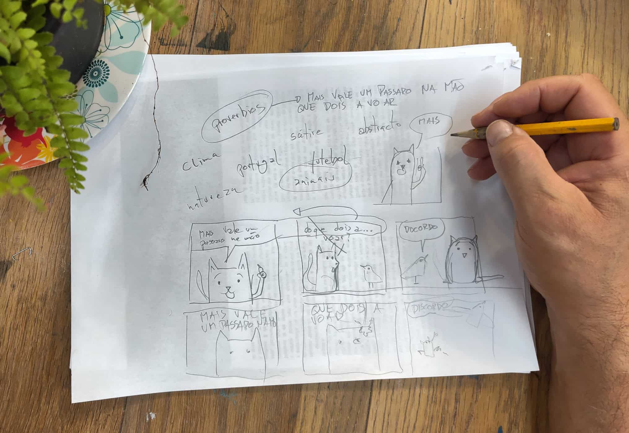 Começar o desenho à distância