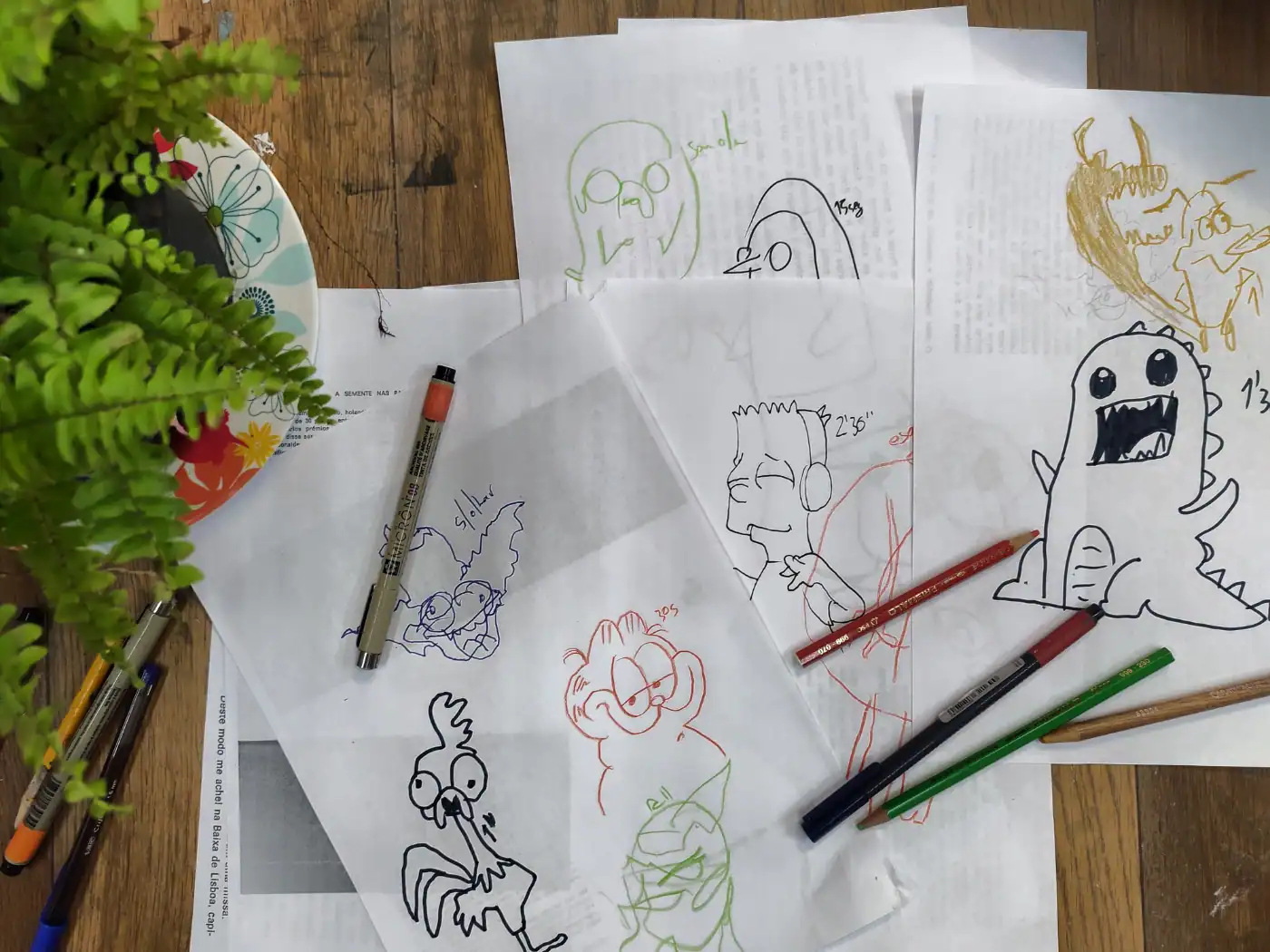 O Resultado final da primeira aula de desenho à distância