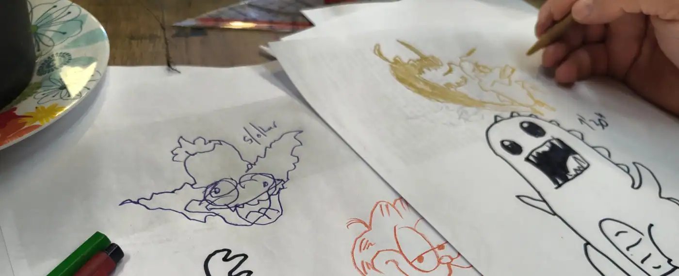 Começar o desenho à distância